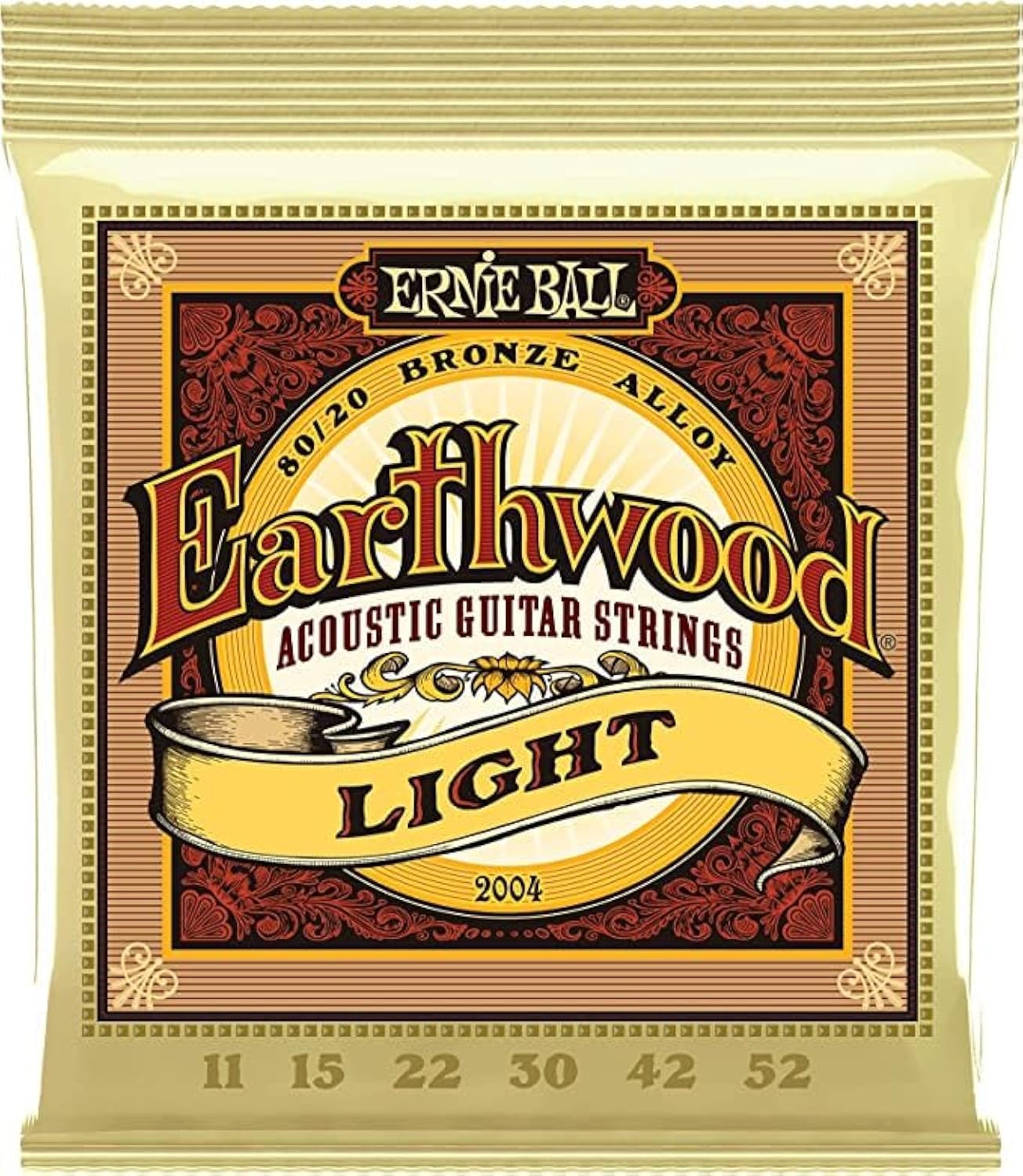 be! Ernie Ball Earthwood Acoustic Guitar Strings 80/20 Light - 11-52 Gauge with 6 free Giocoso plectrums