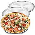 P&P CHEF 12 Inch Pizza Pan Set, 3 Pcs Stainless Steel Round Baking Pizza Pans Pizza Tray for Pizza, Pie, Cake, Cookie, Non-toxic & Healthy, Heavy Duty & Durable, Oven & Dishwasher Safe