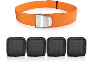 Seafard Scuba Weight Belt with Detachable 4 Pockets, Quick-Release Buckle Diving Pocket Weight Starp, Adjustable Snorkeling Weight Pouch Belt fit for Waist 32" to 52" (Not Included Weights)