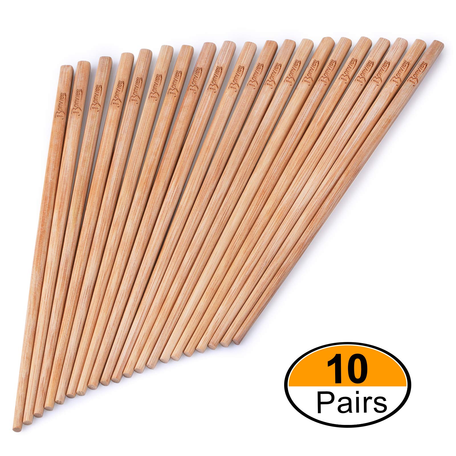 Bonviee Bamboo Chopsticks Reusable Japanese Chopsticks Set 9.45\