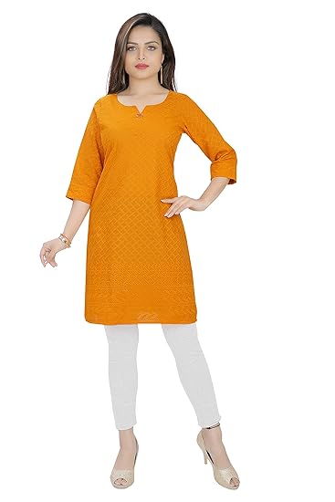 Orange kurti amazon Clearance