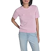 Karl Lagerfeld Women's Short Sleeve Classic Tailored Polished Sweater
