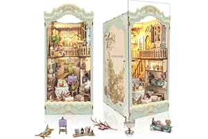 SUDOPOR DIY Book Nook Kit,New DIY Dollhouse Booknook Bookshelf Insert Decor,3D Wooden Puzzles with LED,Book Nook Miniature Kit,Birthday Easter Home Decor for Teens Adults(Countryside Diary)