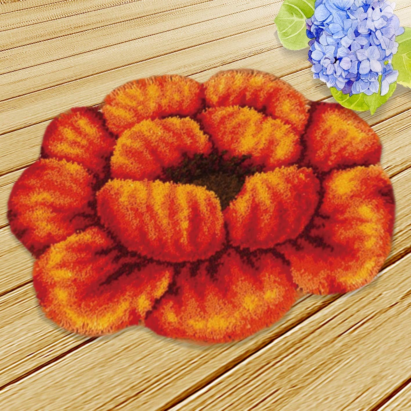 MLADEN Rug Kits Latch Hook DIY Crochet Rug Latch Hook Kits Rugs for Adults and Kids 20" X 16.5" (Orange)