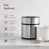 VonShef Ice Cream Maker 2L Frozen Yoghurt Sorbet Machine Silver view 2