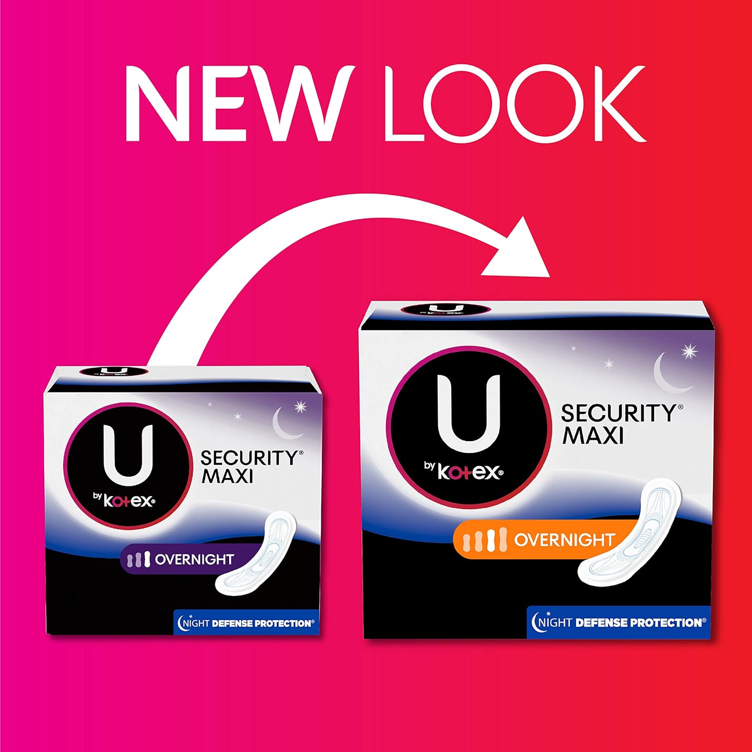U by Kotex Security Feminine Maxi Pad, Overnight, Unscented, 112 Count (4 Packs of 28) (Packaging May Vary): Health & Personal Care