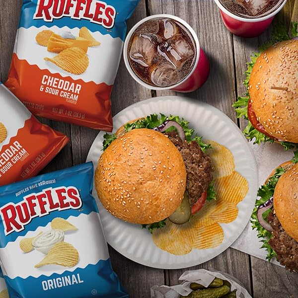 FRITO LAY RUFFLES CHIPS AND LAY’S RANCH DIP CUPS VARIETY PACK, (PACK OF 24)