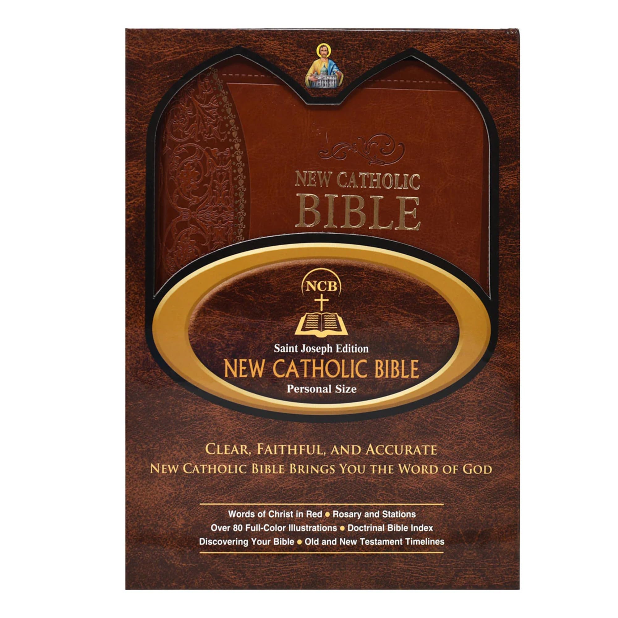 NCB New Catholic Bible, Medium Size - Brown (Print, Dura Lux, Imitation Leather, Catholic Edition Gift Bible, Complete Catholic Bible, St. Joseph Edition, Catholic Book Publishing): Holy Bible NCB New Catholic Bible, Medium Size - Brown (Print, Dura Lux, Imitation Leather, Catholic Edition Gift Bible, Complete Catholic Bible, St. Joseph Edition, Catholic Book Publishing): Holy Bible NCB New Cathol