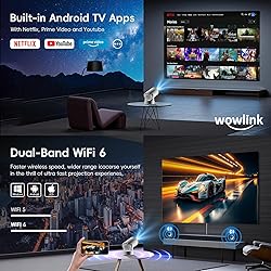 [Built-in Apps & 2025 Upgraded] Mini Projector with