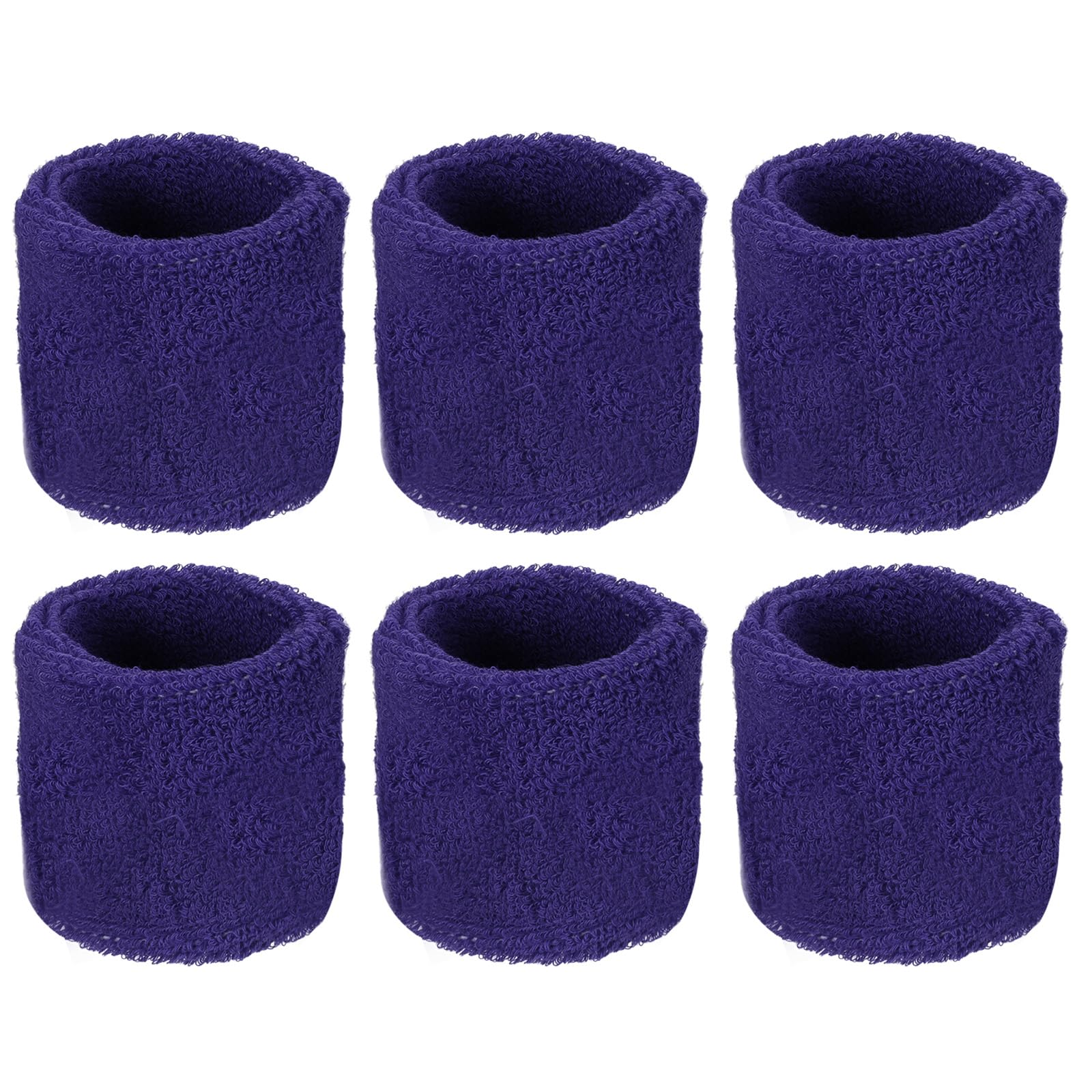 M METERXITY 6 Pack Wrist Brace - Elastic Air-Permeable Cotton Terry Cloth Sweatband, Apply to Tennis/Basketball/Running (8x5cm, Purple)