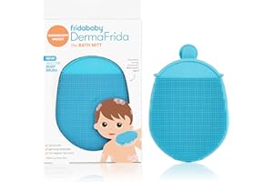 Frida Baby DermaFrida the Bath Mitt | Toddler Quick-Dry Body Bath Brush, Silicone, Replacement to Kid's Washcloth | Fits Both