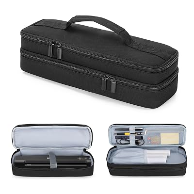 Yarwo Double-layer Document Scanner Travel Case, Image Scanner Carrying Bag Compatible with Brother DS-640/740D, Canon R10, Epson ES-50/60W, Great for Home, Office, Business, Travel, Black(Patented)
