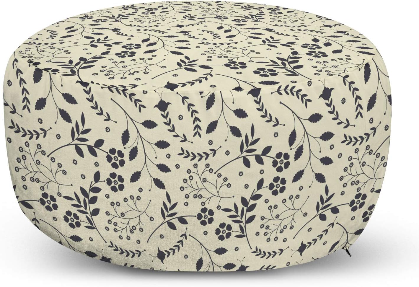 Ambesonne Floral Pouf Cover with Zipper, Spring Flowers