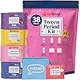 RedDrop Tween & Teen Period Kit - 38 PC First Period Kit for Girls 9-12 - Includes Everyday Pads, FlowDay, FlowNight, Maxi Pads, Wipes & More