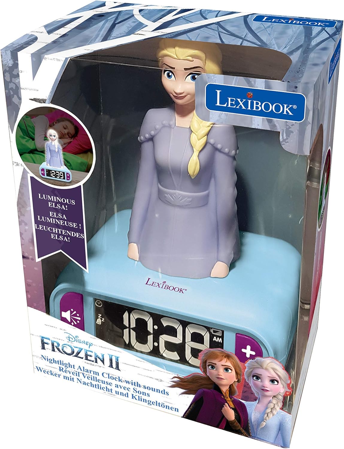 Amazon.es: LEXIBOOK- Disney Frozen 2 Elsa-Reloj Despertador con ...