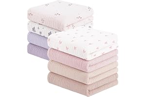 Susurration Muslin Baby Washcloths 23x23inch, Large Ultra-Absorbent 100% Cotton Baby Bath Wash Cloth Burp Cloth Soft Breathab
