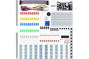 ELEGOO Electronic Fun Kit Bundle with Breadboard Cable Resistor, Capacitor, LED, Potentiometer Total 235 Items for Arduino