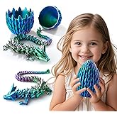 3D Printed Dragon Egg,Dragon Eggs with Dragon Inside,Surprise Dragon Egg Toy,12'' Full Articulated Crystal 3D Dragon for 5-7 4-6 8-12 Teen,Easter Basket Stuffers,Execusive Desk Toys for Adults