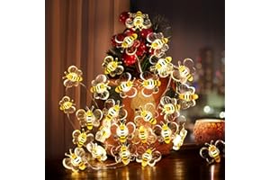 Coquimbo Bee Lights Room Decor, 10ft 30 LED Cute Bee String Fairy Lights Battery Operated, Honey Bee Gifts for Women Girls, Bee Decorations for Bedroom Plants Patio Party Wedding Party Xmas
