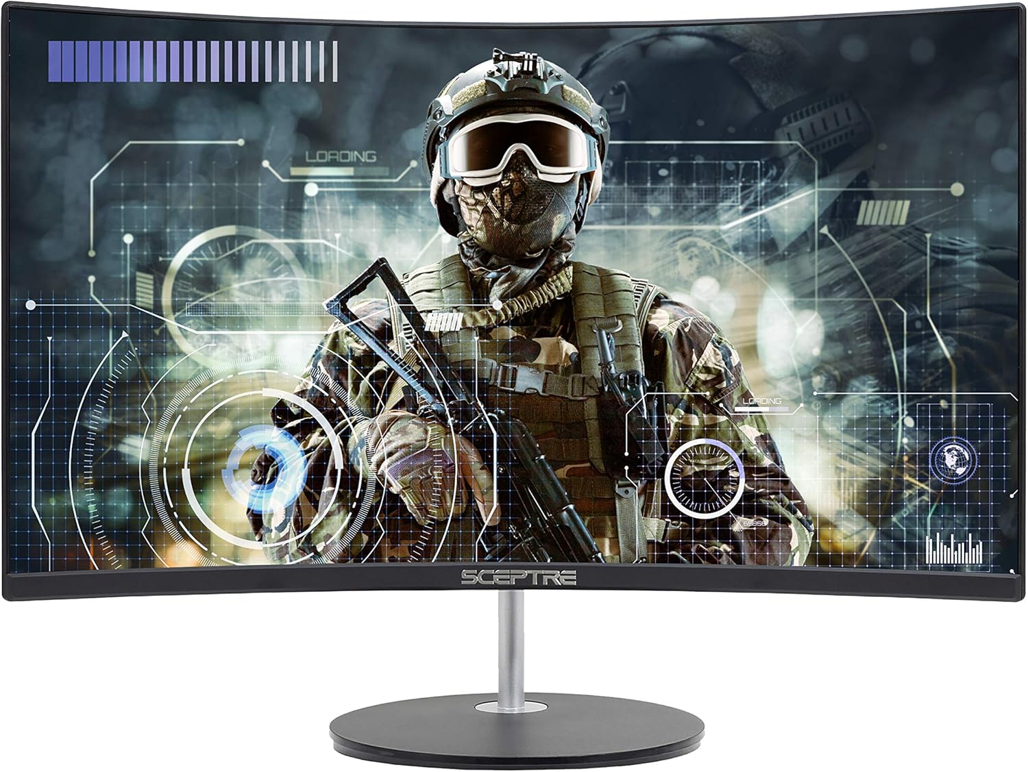 Sceptre 24" Curved 75Hz Gaming LED Monitor Full HD 1080P HDMI VGA Speakers, VESA Wall Mount Ready Metal Black 2019 (C248W-1920RN): Computers & Accessories
