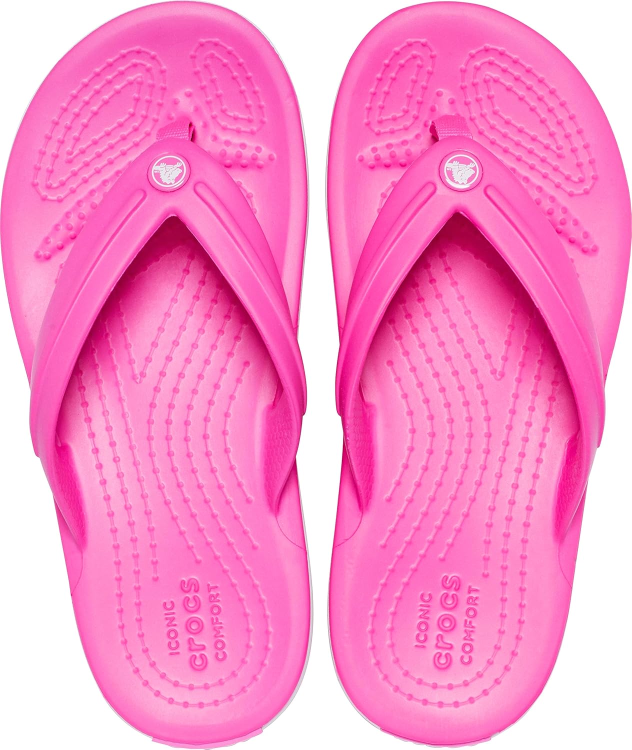  | Crocs Kids' Crocband Flip Flop | Slip On Water Shoes for Toddlers, Electric Pink, J3 US Little Kid | Sandals