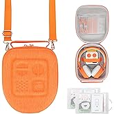 PROfezzion Travel Case for Yoto Mini with Headphones, Hard Shell Carrying Case with Adjustable Shoulder Strap, Holds Mini, Headphones and Up to 24 Audiobook Cards - Orange
