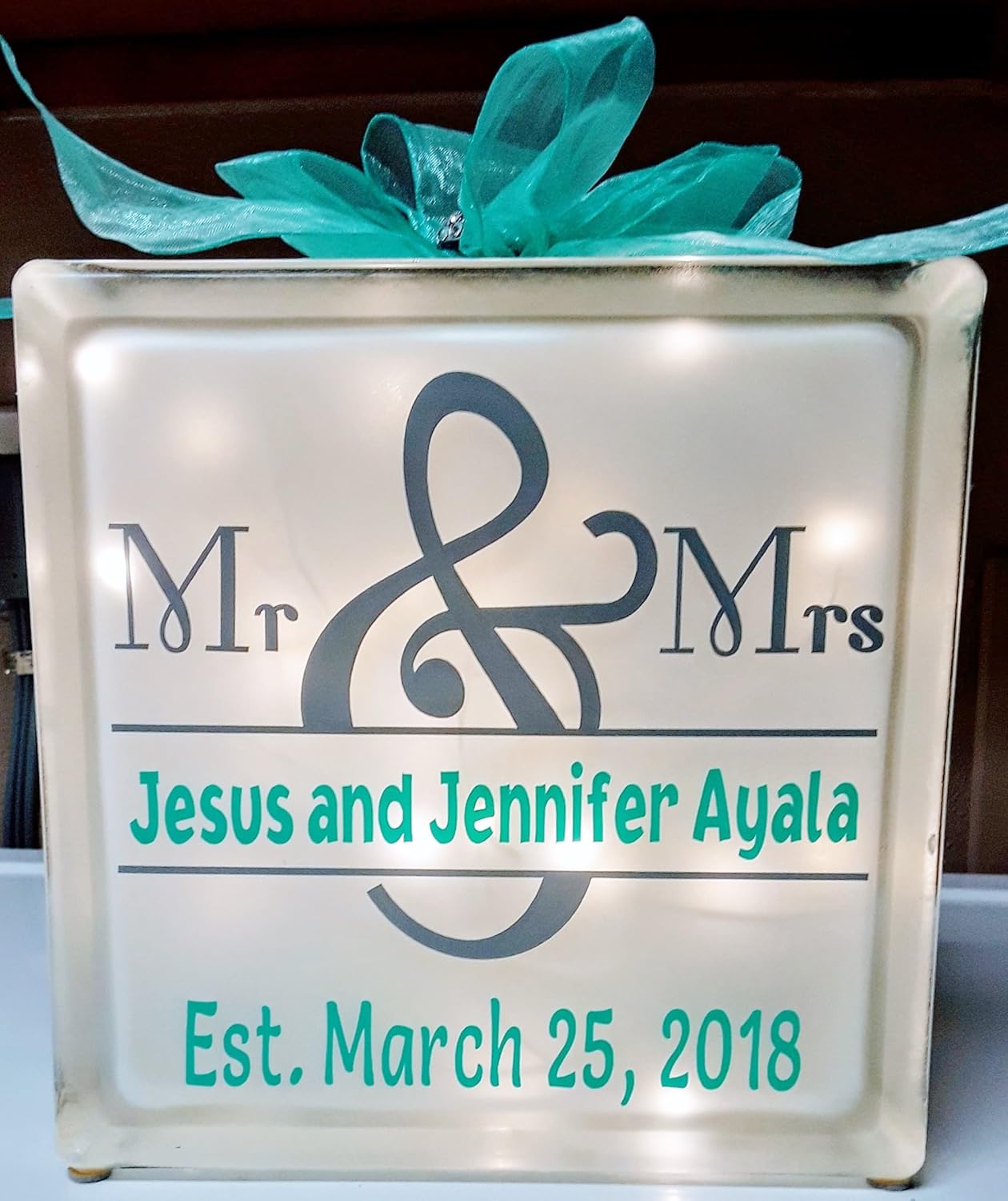 Amazon Com Wedding Lighted Glass Block Handmade