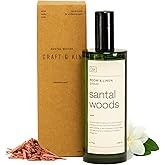 Craft & Kin Santal Woods Room Spray for Bedding, 6.76 oz, Pillow Spray, Long-Lasting Room Freshener, Soothing Aroma Mist for Home & Washroom