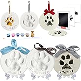 Skittypurr Clay & Ink Paw Print Kit,Make 3 Pawprint Ornaments(2 Clay&1 Ink),Dog Cat Paw/Nose Print Keepsake,Clean Touch Ink Pad & Soft Clay, Inkless Pet Paw Print Impression Kit,Pet Christmas Ornament