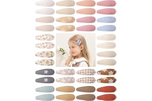doboi 40Pcs Toddler Hair Clips Baby Girl Hair Bows Clips Floral Print Non Slip Wrapped Snap Hairpins Flower Clips for Hair Barrettes Hair Accessories for Baby Toddler Girls Kids