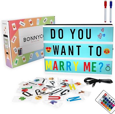 BONNYCO Cinema Light Box 16 Colors with 400 Letters Emojis Remote USB