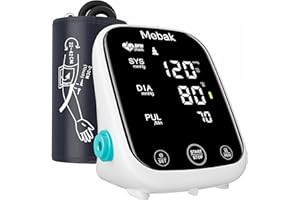 Mebak Blood Pressure Monitor, Upper Arm BP Cuff, Blood Pressure Gauge for Home Use, Voice Broadcast, 8.7-16.5 Inches Adjustable, 2 Users