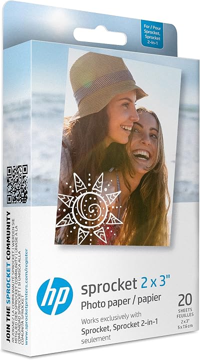 HP Sprocket 2x3 Premium Zink Sticky Back Photo Paper 20 Sheets