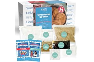 BāKIT Box Holiday Cookie Kit for Kids | Christmas Gingersnap Baking Mix + 12 Days of Christmas Activity Booklet | DIY Gingerbread Cookie Kit