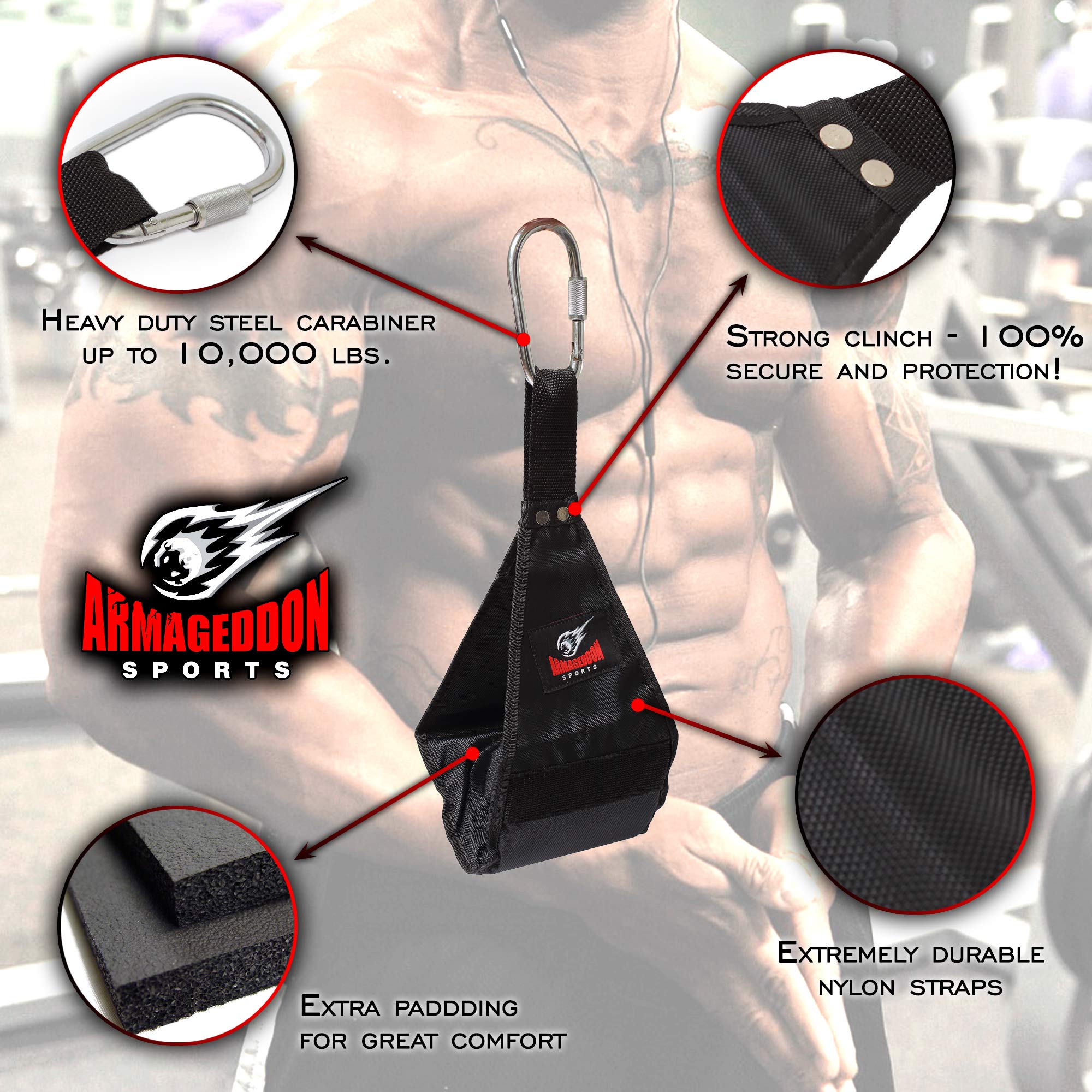Premium Ab Slings Straps - Rip-Resistant Heavy Duty Pair for Pull Up Bar Hanging Leg Raiser Fitness - Ab Exercise Equipment, Superb Arm Padding for Abdominal Training Workout Equipment