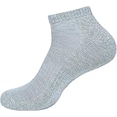 ARAN GLOBAL Men Ankle Socks Running Athletic Casual Wear Sports Gym Everyday Socks Pack of 8 Colors-White-6 Grey-2 pairs Size 6-9