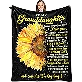 KJACGAD Granddaughter Gifts from Grandma, Birthday Gifts for Granddaughter, Granddaughter Xmas Gifts, Granddaughter Gifts from Grandparents Throw Blankets 60" x 50"