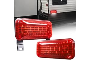 HOYUZA RV Tail Lights,RV Camper Taillights Red Brake Turn Signal White License Plate Light with Reflex Surface Mount Black Ba