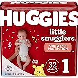 Huggies Little Snugglers Baby Diapers, Size 1 (8-14 lbs), 32 Ct, Newborn Diapers