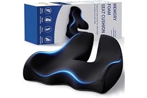 Benazcap X Large Memory Seat Cushion for Office Chair Ergonomic Cushions Butt Pillow for Pressure Relief Sciatica & Pain Reli