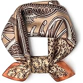 SHIROUYU 100% Mulberry Silk Scarf 21 "x 21" Square - Neck Scarf - Women Men Small Square Pocket Scarf - With Gift Packed