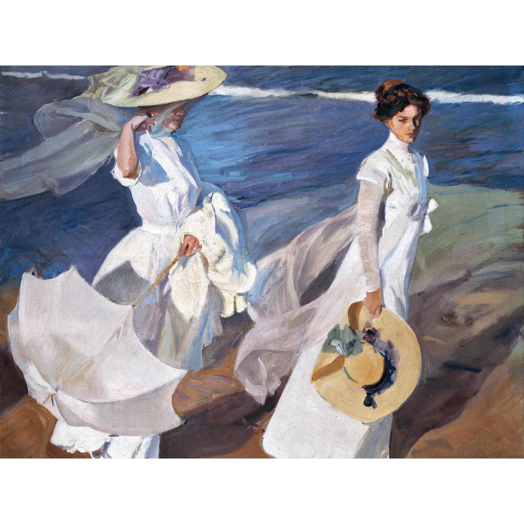 Artery8 Sorolla Strolling Along The Seashore Painting Large Wall Art Poster Print Thick Paper 18X24 Inch