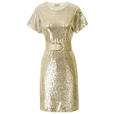 Buy Kate Kasin Women Sequin Glitter Short Sleeve Dress Crew Neck Mini Party Club Dresses Online In Canada B07w8cz3xw