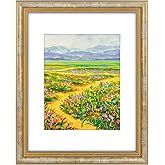 Golden State Art,11x14 Ornate Picture Frame for 8x10 Photo with Mat or 11 x 14 Prints Without Mat, Real Glass Wall Display Horizontally or Vertically (Color:Vintage Gold)