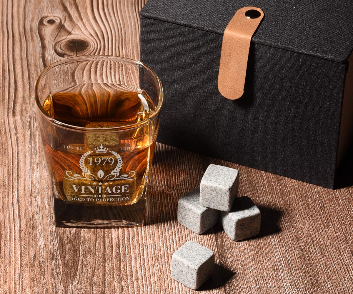 Vintage 1979 Whiskey Glass And Stones Funny 40 Birthday Gift For
