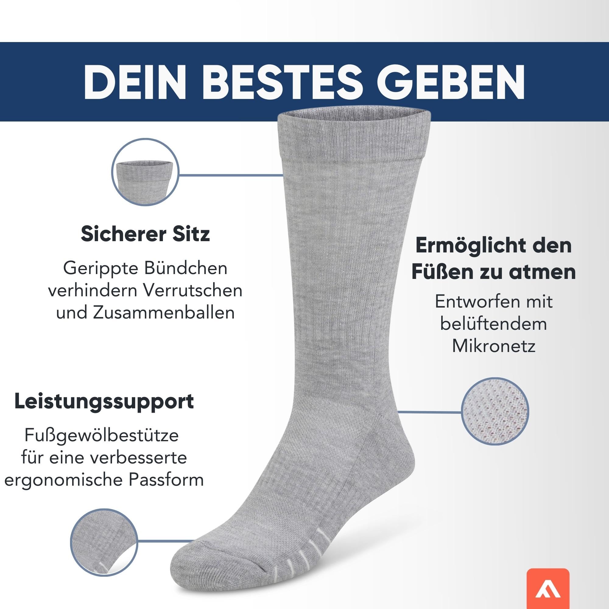 FM London Unisex (8er-pack) Gepolsterte Unisex-sportsocken Sports Socks, Sortiert, 35-38 EU 2
