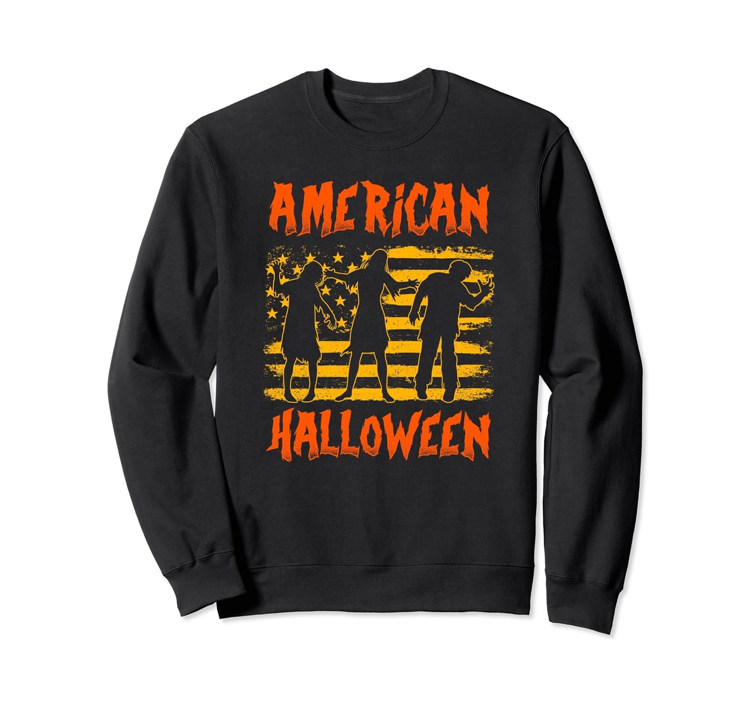 Halloween American Flag Merica Sweatshirt Zombies Gifts-Rose