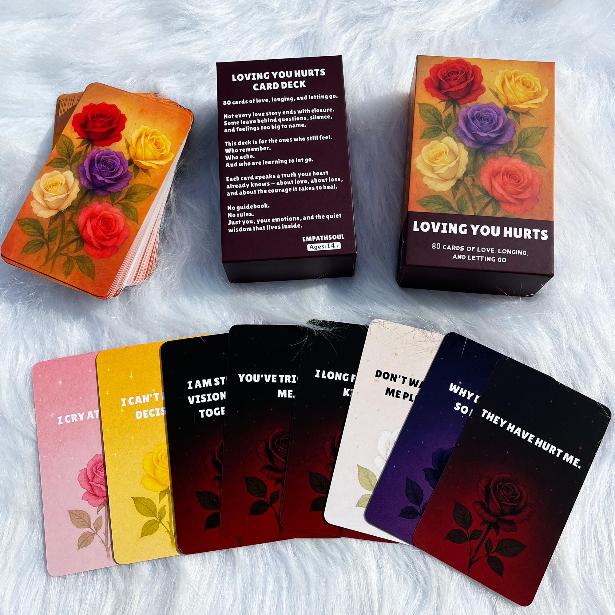 Photo 1 of Love Message Oracle Cards for Beginners. 80 Raw Breakup & Heartache Cards for Twin Flames, Emotional Drama, Toxic Relationships & Shadow Work in Love