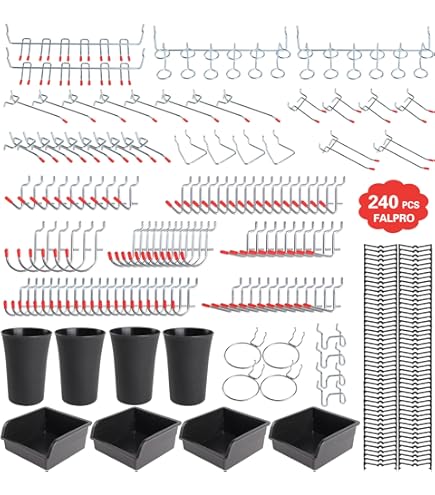 Lot Of 50 Pc 2 PEG BOARD HOOKS Shelf Hanger Kit Garage Storage Hanging Set