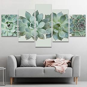 SIGNWIN Framed Canvas Wall Art Closeup of Succulent...